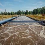 BCP22 Modern wastewater treatment plant. Tanks for aeration and biolog